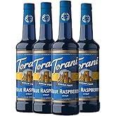 Torani Sugar Free Blue Raspberry Flavour Syrup, PET (Plastic) Bottle, 750ml, 4 Pack