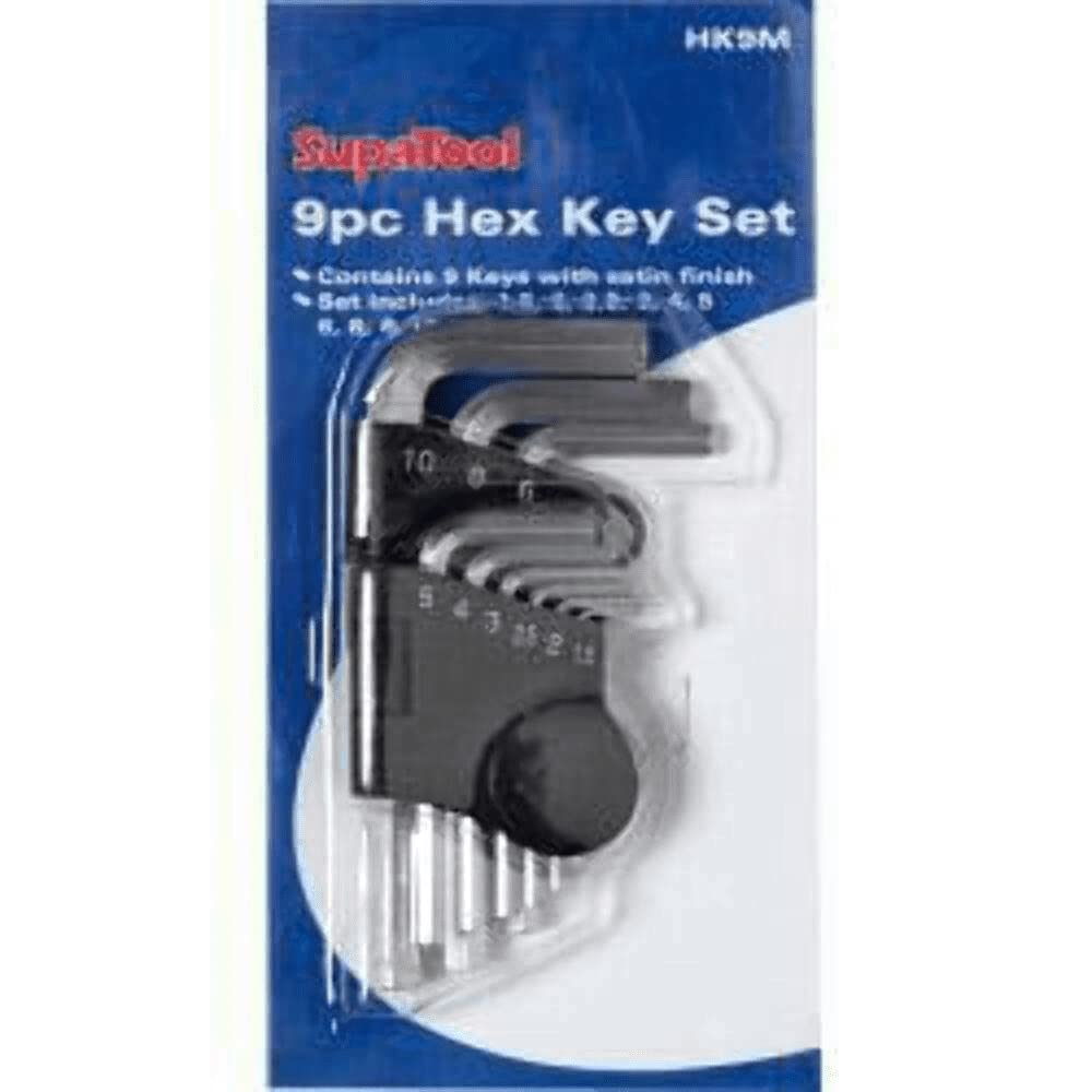 SupaTool Hex Key Set 9 Piece Contains 9 Keys with Satin Finish