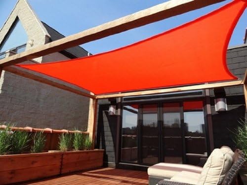 MTN Shadesmith 13'x10' Deluxe Square Sun Sail Shade (Color: Red) with Hardware