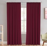 H.Versailtex Blackout Curtains 66x90 Two Panels with Tiebacks Burgundy Thermal view 2