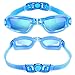 Puroma Swim Goggles, Leakproof Antifog UV Resistant Clear Lens Swimming Goggles with Nose Clip and Ear Plugs for Kids, Youth, Juniors, Adults (Blue)