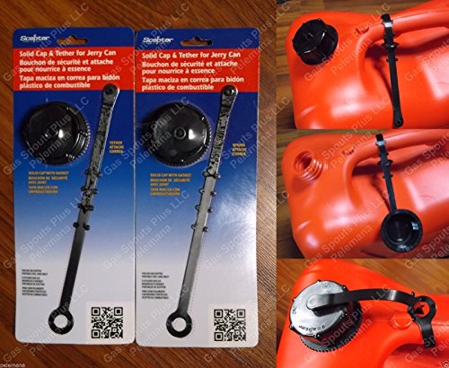 2-Pack SOLID CLOSED SCREW CAPS w/GASKET & TETHER Gas Diesel Kerosene fits Scepter Ameri-Can Midwest 8600,8500,7600,6600,6119,5800,5600,2600,2300,2200,1200,1100 Eagle PG & KP Series (CAN NOT INCLUDED)