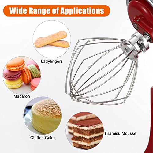 Kitchen-Aid Professional Foam Whisk for Kitchen-Aid Artisan Series 4.5-5 Quart, Stainless Steel Beater