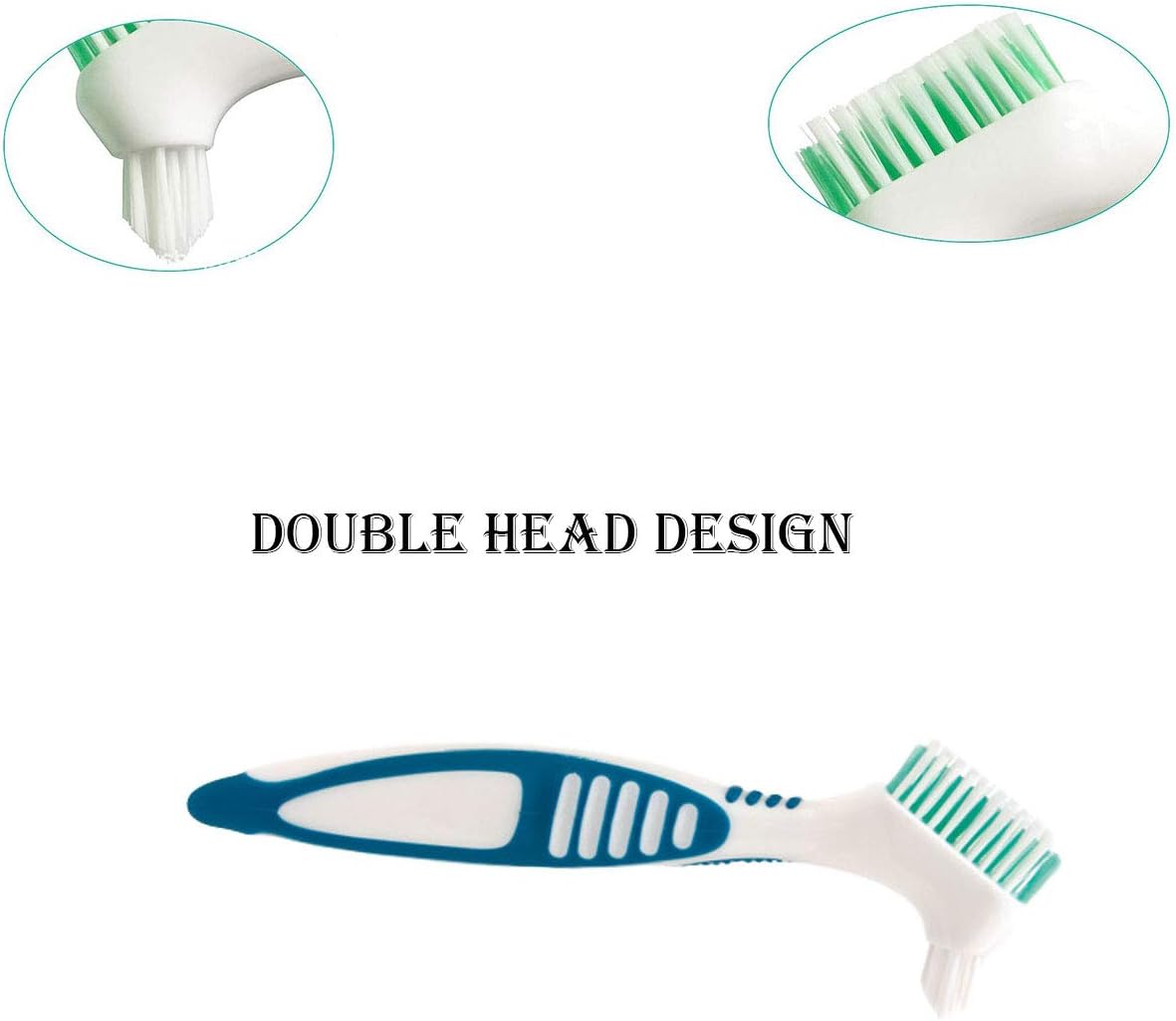 6 Pcs Denture Brush Hard Denture Toothbrush False Teeth Cleaning Brush with Premium Black Carrying Case for Denture Care Denture Cleaning (4 Colors): Health & Personal Care