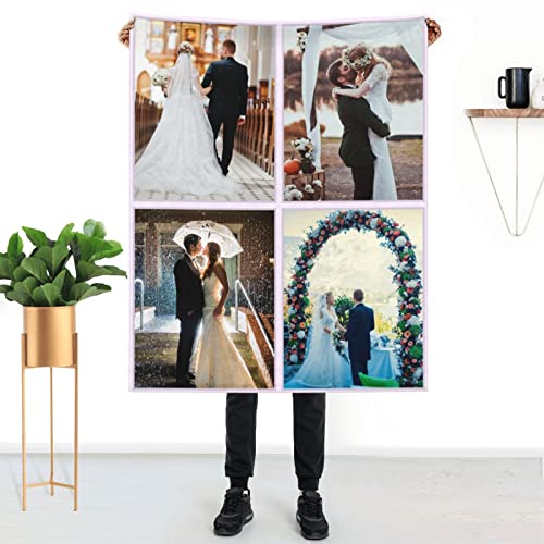 Custom Blanket With Photo Text Personalized Throw Blanket For Baby Mother Father Adult Friends Lovers Dog Pets Birthday Anniversary Wedding Gifts Flannel Blanket Mother\'s Day Father\'s Day Christmas