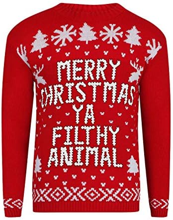Xmas Jumper Merry Christmas Ya Filthy Animal Ladies Christmas Novelty Pullover
