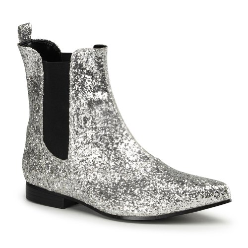 1 Inch Heel Mens Boots Pimp Shoe Boots Silver