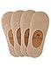 VERO MONTE 6 Pairs Womens Toe Topper Socks - No Show Half Socks (6-9, Skin)