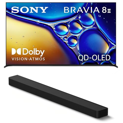 Sony K55XR80M2 55 Inch Bravia 8 QD-OLED 4K HDR Google TV with a HT-A8000 BRAVIA Theater Bar Soundbar (2025)