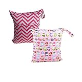 CZCCZC 2 pcs Travel Baby Waterproof Washable Reusable Wet and Dry Cloth Diaper Organizer Bag (p14)