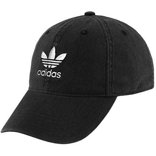 adidas Youth Originals Relaxed Fit Strapback Cap, Black/White, One Size