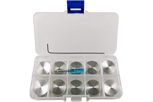 10 pcs Footswitch Stomp Pedal Switch Aluminum Top Cap Topper Assortment, silver aluminum