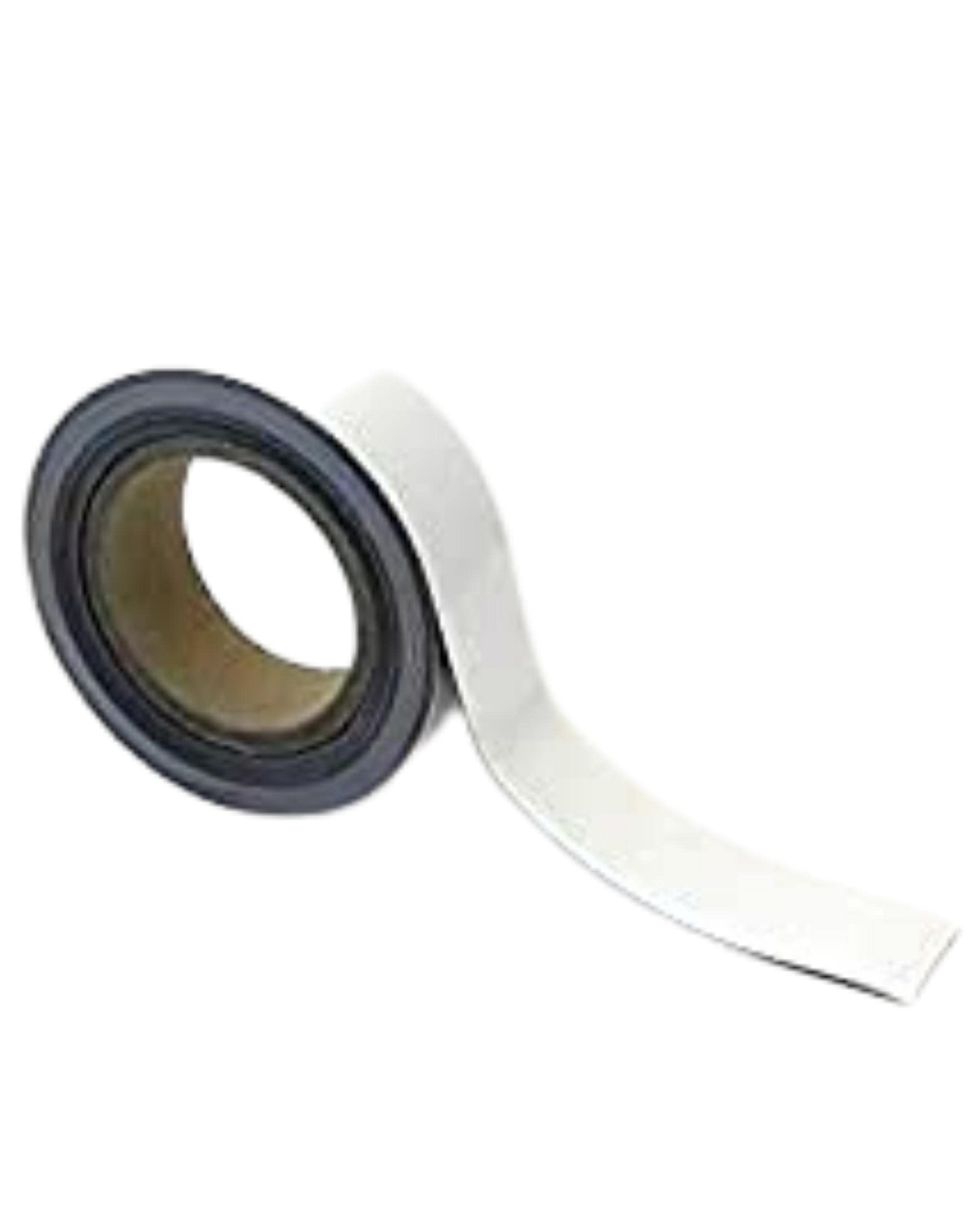 Magnetic Steel Easy-Wipe Tape, Thin & Flexible, Cut to Fit Strip, Strong Magnetic Tape, High Visible Identification, Suitable For All Non-Magnetic Surfaces - White - H.60mm x W.10M