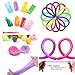 Bundle Sensory Toys -Soft Egg Slime/ Bike Chain/ Unicorn/Ice cream/ Mesh & Marble Toy/ Soybeans Squeeze Grape Ball Stretchy String Mochi Animals Stress Toy for ADD ADHD Stress Relax[18Pack]