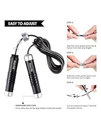 AlsenTek soga para saltar: sogas para saltar con cable de peso de velocidad ajustable y mangos de aluminio - Las mejores sogas para saltar para hacer ejercicio, ejercicio de saltos, saltar, MMA y boxeo