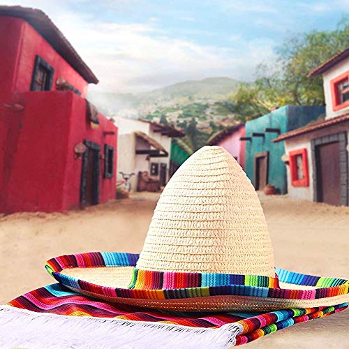 BigOtters Mexican Serape Poncho Costume, Cinco De Mayo Mexican Fiesta Ponchos Party Colorful Striped Cosplay for Kids Toddler and Child Favor