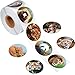 Chinco 500 Pieces Animal Stickers Zoo Animal Roll Stickers 1-1/2 Inch Self Adhesive Label Animal Shape Wall Decals for Kids Party Favors, 8 Styles