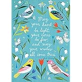 RSVP Birthday Greeting Card by Katie Daisy - Folk Art Birds : May Your Heart Be Light