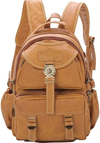 Yaoko Women Fashion College School Bag Travel Hiking Backpack (Camel)