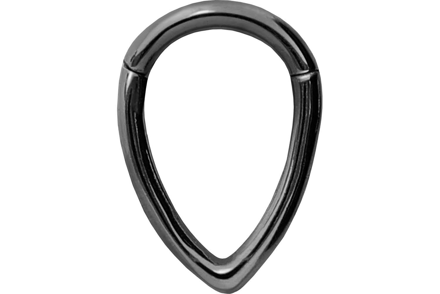 PIERCINGLINE Surgical Steel Clicker | Teardrop | Piercing for Septum Tragus Helix and More | black | 6mm