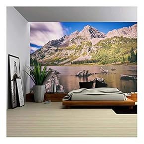 Mountain Landscape with Dead Woods on The Lake,Maroon Bells,Colorado, United States - Removable Wall Mural | Self-Adhesive Large Wallpaper - 66x96 inches
