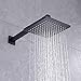 KES Rain Shower Head SUS304 Stainless Steel 8-Inch Rainfall Square Fixed Showerhead Metal Swivel Ball Adjustable Oil Rubbed Bronze,J213S8-ORB