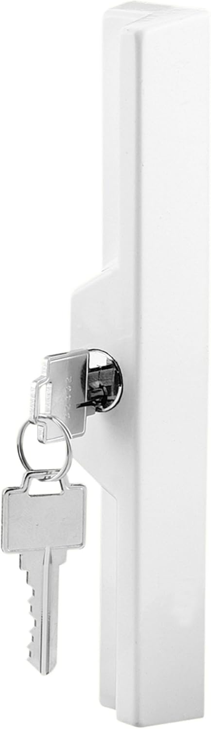 Slide-Co 141823 Sliding Door Outside Pull with Key, White/Diecast