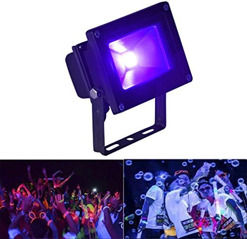 Byshun UV LED Flood Light,10W Ultra Violet Blacklight IP65 Waterproof for Blacklight Party Supplies,DJ Stage Lighting,UV Body Paint,Glow in The Dark,Aquarium,Curing,Fishing