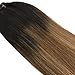 GOO GOO Clip in Hair Extensions Real Human Hair, Remy Human Hair Extensions Clip ins for Women, Natural Human Hair, 22inch 120g 7Pcs, 2/6/18 Balayage Brown to Dirty Blonde