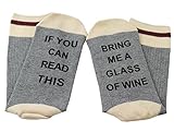 Easyhon Christmas Unisex wine full Xmas If You can read this Socks (One Size, Dark Gray-1)