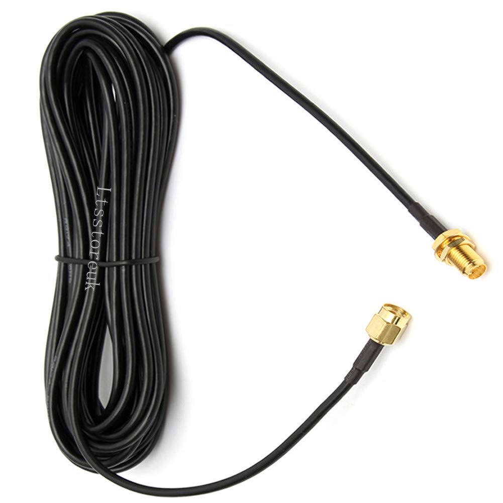 RP-SMA Male to RP-SMA Female Wifi FPV Antenna Extension Cable, Ltsstoreuk  Black 5Meters Low Loss RG174 Coaxial Cable Connector Antenna Adapter- Buy  Online in Faroe Islands at Desertcart
