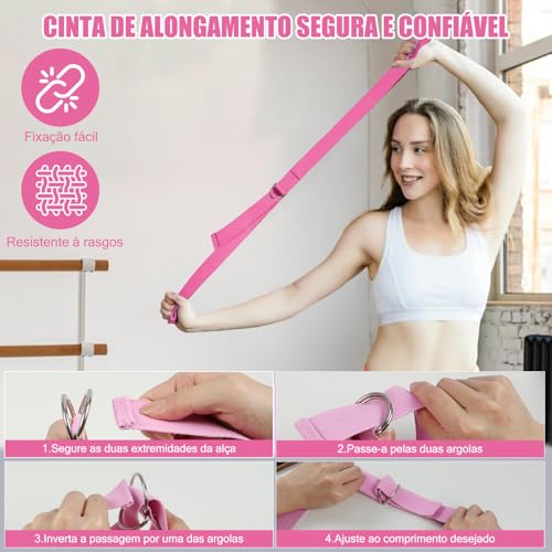 Kit Essencial de Pilates para Mulheres, Kit de Pilates para Exercícios em Casa, Equipamento de Pilates, Conjunto de Anel e Bola de Pilates com Faixas de Resistência e Bumbum, Anéis de Pilates de 38cm