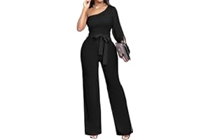 sexycherry Formal Jumpsuit for Women Dressy Elegant Long Straight Pants Jumpsuits for Party Club with Zipper