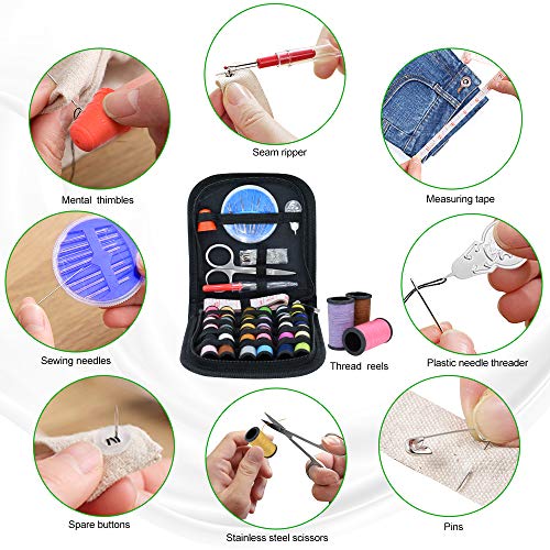 Virwir Sewing Kit with 49 Sewing Accessories, 24-Color Sewing Threads for Traveler, Emergency, DIY Sewing Supplies Organizer Filled with Mending and Sewing Needles/Scissor/Threads/Thimble/Tape Measure