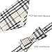 EXPAWLORER Bow Tie Dog Collar and Leash Set Classic Plaid Adjustable Dogs Bandana and Collars with Bell for Puppy Cats 3 PCS Beigethumb 2