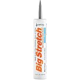 Big Stretch Gray 10.5 oz (1 Pack) | Pro grade elastic sealant adheres to metal, vinyl, and wood for windows, doors, siding, soffits, and soundproofing