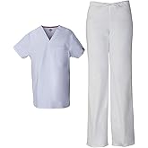 Dickies Scrub Set for Men & Women 3 Pockets, V-Neck Top 83706 and Natural Rise Drawstring Pant for Healthcare Heros 83006
