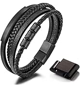 Bracciale Uomo In Pelle Nera - Intrecciato, Con Chiusura Magnetica, Regalo Elegante - Foto 9