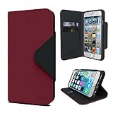iPhone 6S Case, Cellto PU Leather Wallet Cover Stand and Reversible Magnetic Flap [Lifetime Warranty] Flip Cover for Apple iPhone 6 (2014) / iPhone 6S (2015) - Wine/Black