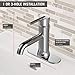 Delta Faucet Trinsic Single Hole Bathroom Faucet, Single Handle Bathroom Faucet Chrome, Bathroom Sink Faucet, Metal Drain Assembly, Chrome 559LF-MPU
