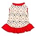 Blueberry Pet Red & Sunshine Yellow Floral Cotton Dog Dress, Back Length 12