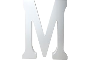 BENMACHU Wooden Letters M,8 Inch Big Wooden Alphabet Letters Unfinished Large Standing Letters Design for Wall Desk Decor,Party, Home Sign Board Decoration