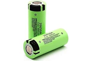 Svenirven 26650 Rechargeable Battery, 2Pcs 3.7V 5000mAh 26650 Lithium 26650 Flat Top Battery for flashlights, Power Tools and Other Equipment