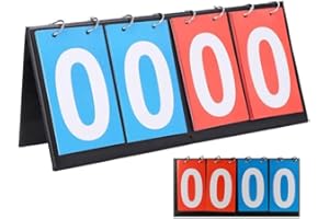 GYWHOOFT 4 Digit Portable Flip Sports Scoreboard,Tabletops Scoring Board Competition Score Board Flippers for Indoor Outdoor 