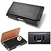 For Nokia Lumia 1520 Phablet-size Smartphone Black Sideways Leather Flap Case Belt Clip Holster Pouch + Bubble Free Clear Screen Protector + AIS cell Cleaning Cloth (By All_instore)
