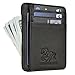ESTALON Minimalist Wallet for Men and Women - Genuine Leather RFID Secured Card Case (Coal)