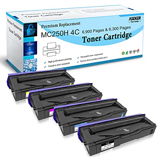 ASEKER Compatible Toner Cartridge for Ricoh M C250FWB P C301W Printers, 6900 & 6300 Pages,408336 408337 408338 408339 (BK/C/M/Y)