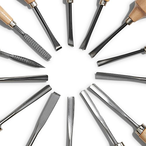 VonHaus 16pc Wood Carving Tool Set with Wood Knives, Carving Tools