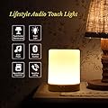 SHAVA Night Light Bluetooth Speaker, Portable Wireless Bluetooth Speakers, Touch Control, Color LED Speaker, Bedside Table Lamp, Speakerphone/TF Card/AUX-in Supported (White), 7
