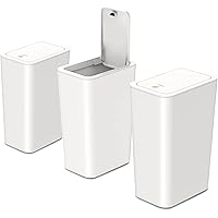 NetDot 3 Pack 2.6 Gallon / 10L Bathroom Trash Can with Lid,Kitchen Garbage Can Small Trash Bin Waste Basket for Bathroom,Kitc